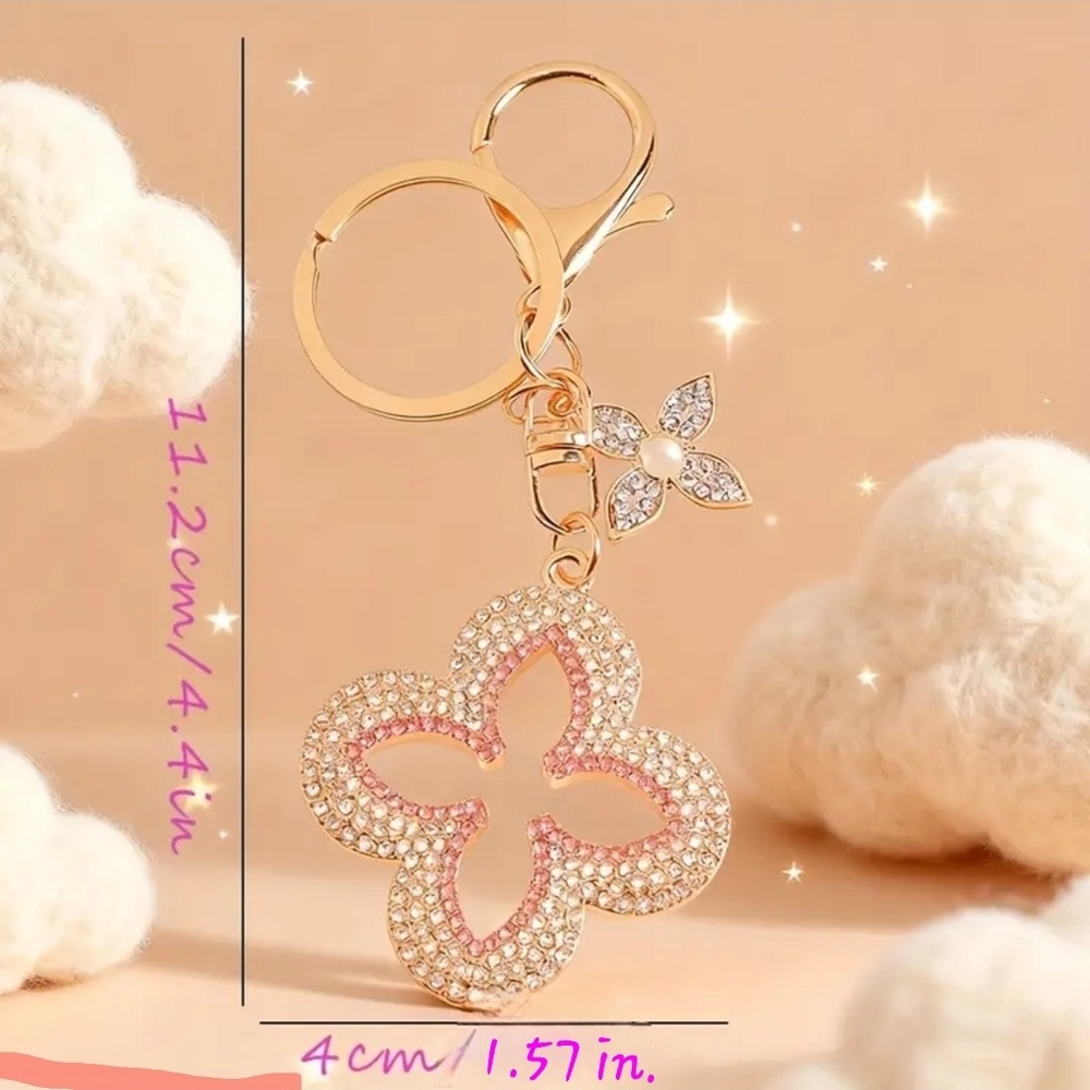 Elegant Gold and Silver/Pink Floral Key Holder